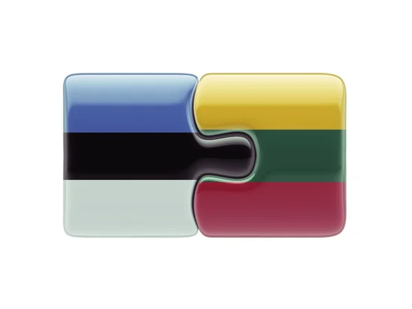 Estonia Lituania Puzzle Concept — Foto Stock