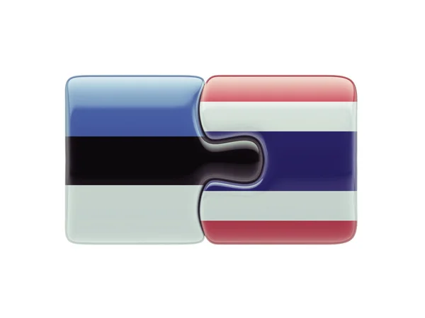 Tailândia Estónia Puzzle Concept — Fotografia de Stock