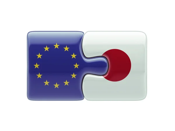 European Union Japan  Puzzle Concept — Stock Photo, Image