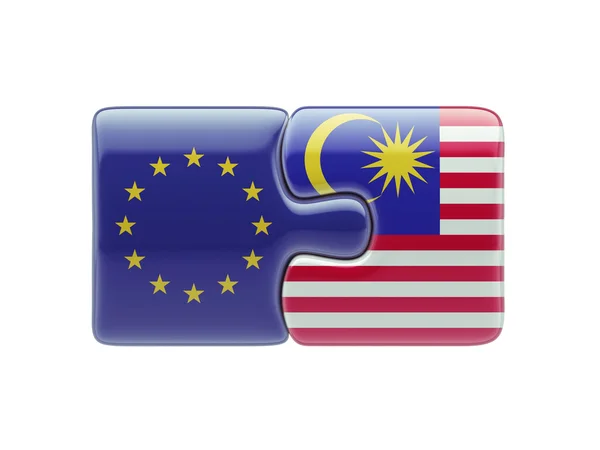 欧州連合マレーシア パズル コンセプト — ストック写真