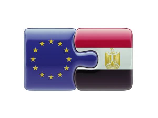 Unión Europea Egipto Puzzle Concepto — Foto de Stock