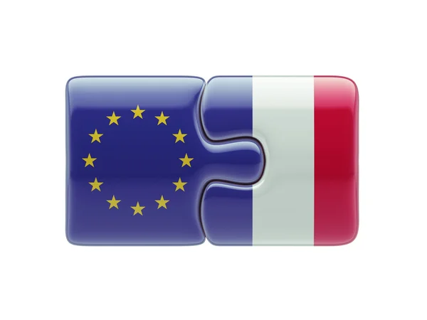 European Union France  Puzzle Concept — Stock Photo, Image