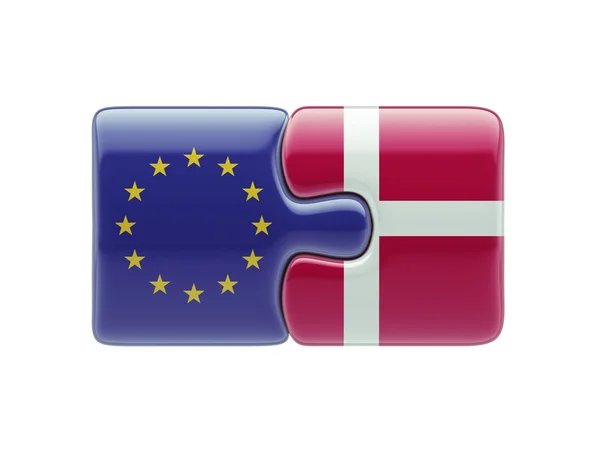 Europäische Union Dänemark Puzzle-Konzept — Stockfoto