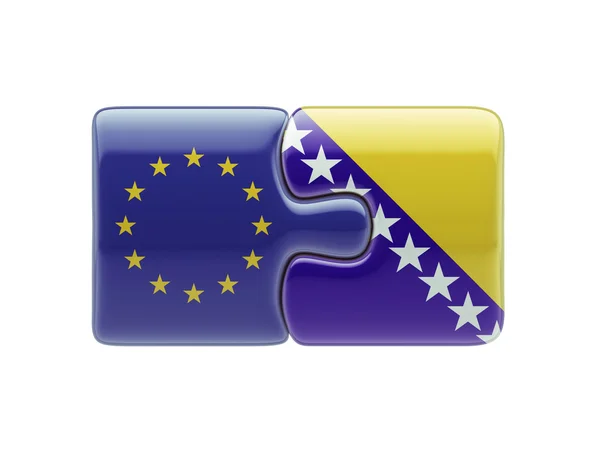 Unión Europea Bosnia y Herzegovina Puzzle Concept —  Fotos de Stock