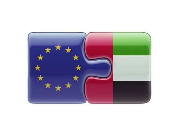 União Europeia United Arab Emirates Puzzle Concept — Fotografia de Stock