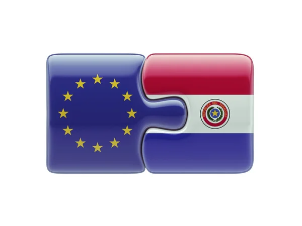 European Union Paraguay  Puzzle Concept — Stock Photo, Image