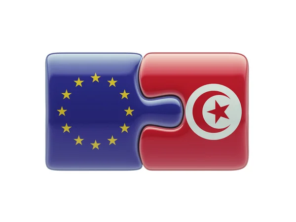 Tunísia Conceito de Puzzle da União Europeia — Fotografia de Stock