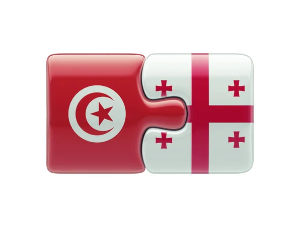 Tunisie Géorgie Puzzle Concept — Photo