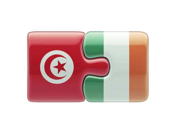 Tunisie Irlande Puzzle Concept — Photo