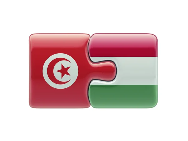 Tunisia Hungary  Puzzle Concept — Stock Photo, Image