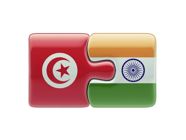 Tunisia India  Puzzle Concept — Stock Photo, Image