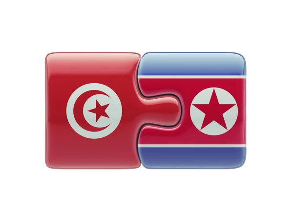チュニジア北朝鮮パズル コンセプト — ストック写真