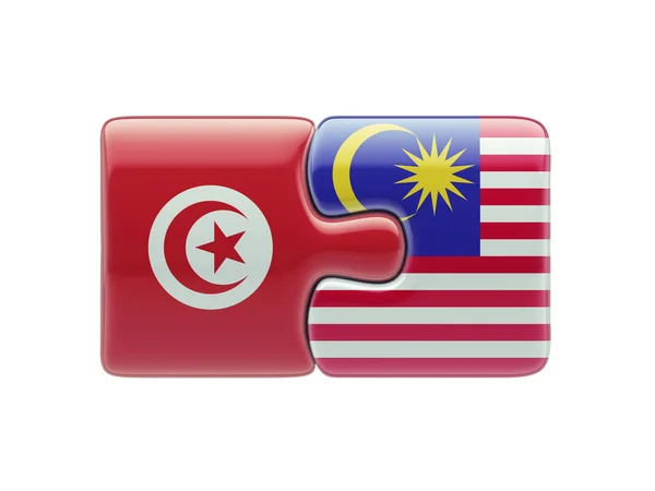 Tunesien Malaysia Puzzle-Konzept — Stockfoto