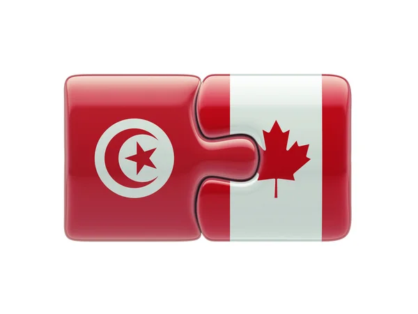 突尼斯加拿大拼图概念 — 图库照片