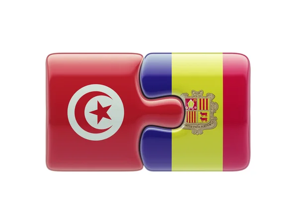 Tunisia Andorra  Puzzle Concept — Stock Photo, Image