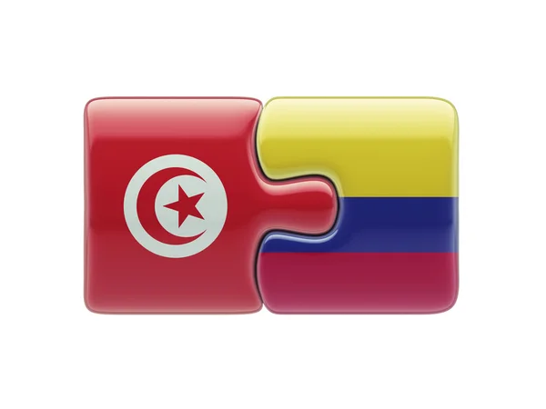 Túnez Colombia Puzzle Concepto —  Fotos de Stock