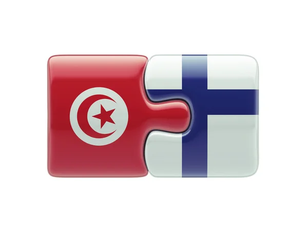 Tunisie Finlande Puzzle Concept — Photo