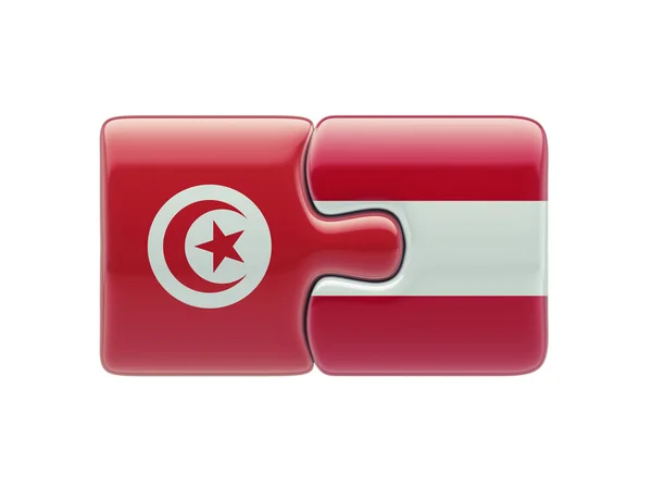 Tunisia austria puzzlekonzept — Stockfoto