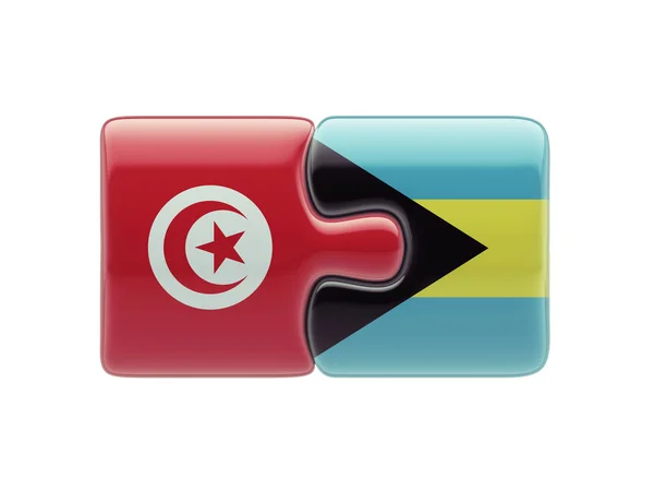 Tunisie Bahamas Puzzle Concept — Photo