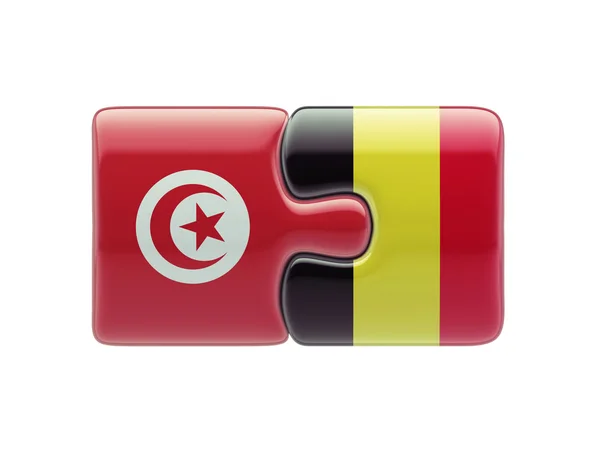 Tunisia Belgium  Puzzle Concept — Stock Photo, Image