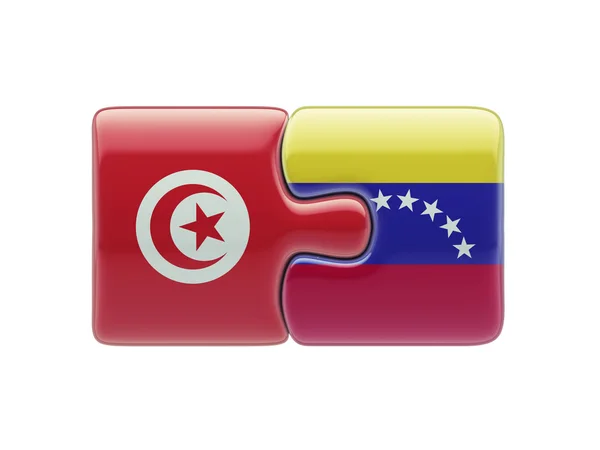 Tunesië Venezuela puzzel Concept — Stockfoto