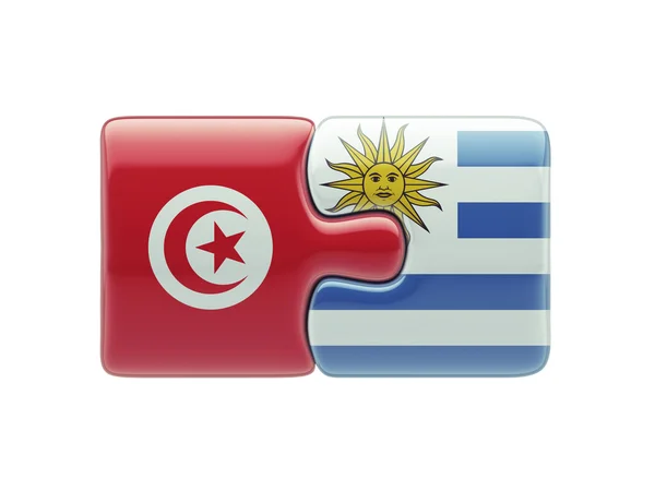 Tunisien Uruguay pussel koncept — Stockfoto