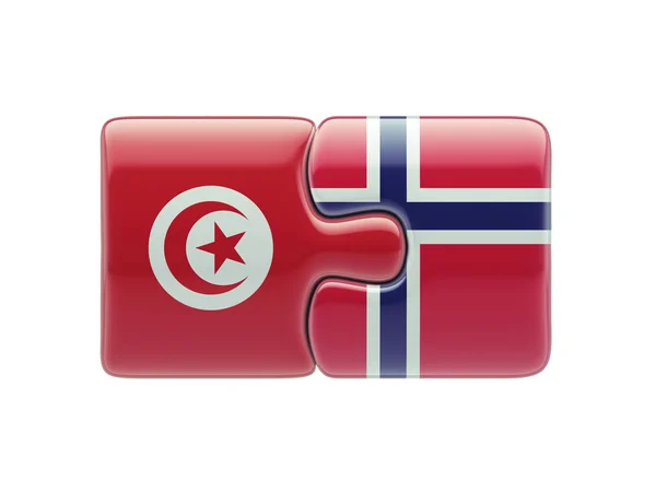 Tunisien Norge pussel koncept — Stockfoto
