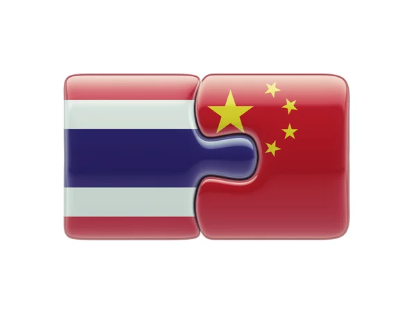 Koncept Puzzle Čína Thajsko — Stock fotografie