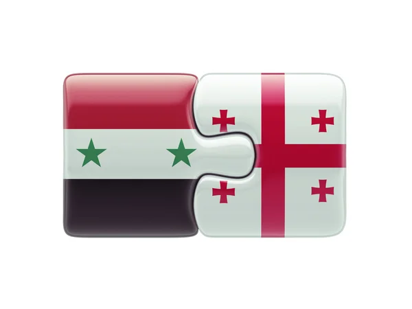 Syrië Georgië puzzel Concept — Stockfoto