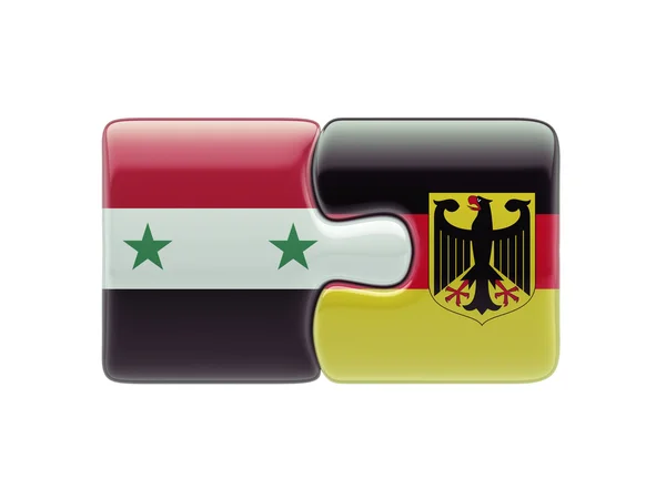 Síria Alemanha Puzzle Concept — Fotografia de Stock