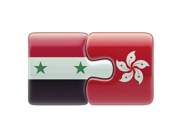 Síria Hong Kong Puzzle Concept — Fotografia de Stock