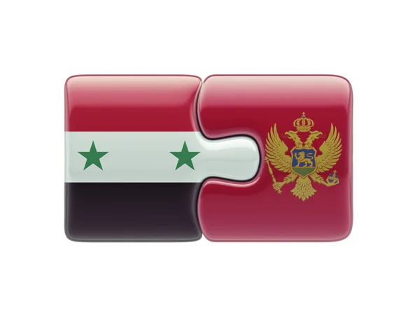 Syria Montenegro Puzzle Concept — Stock Photo, Image