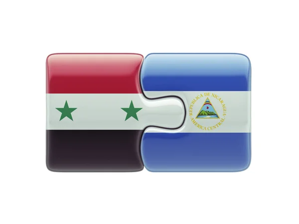 Síria Nicarágua Puzzle Concept — Fotografia de Stock