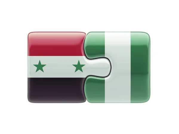 Syria Nigeria  Puzzle Concept — Stock Photo, Image