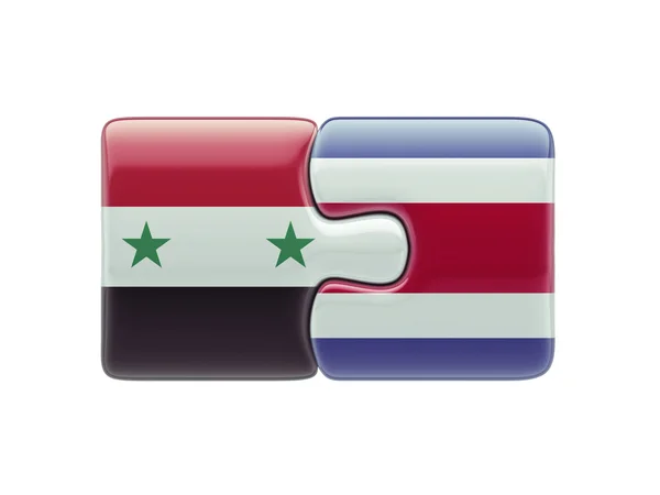 Syria Costa Rica Puzzle Concept — Stock Photo, Image