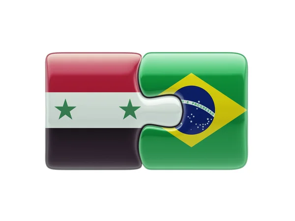 Syria Brazil  Puzzle Concept — Stock Photo, Image