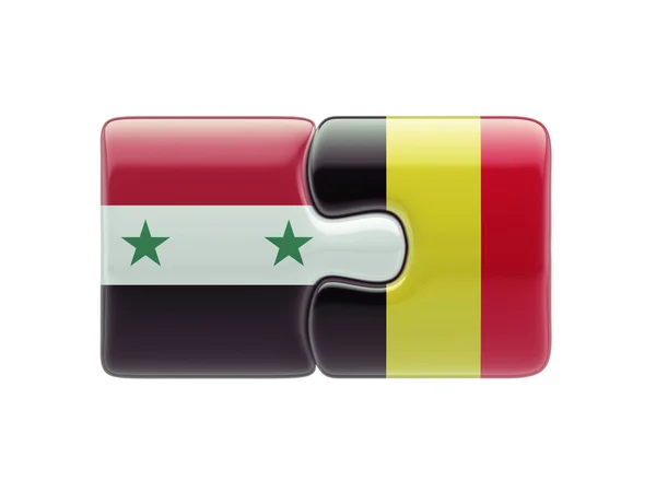 Syria Belgium  Puzzle Concept — Stock Photo, Image