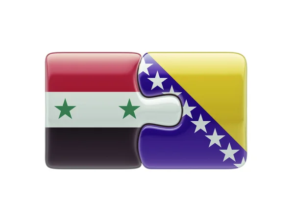 Siria Bosnia y Herzegovina Puzzle Concepto — Foto de Stock