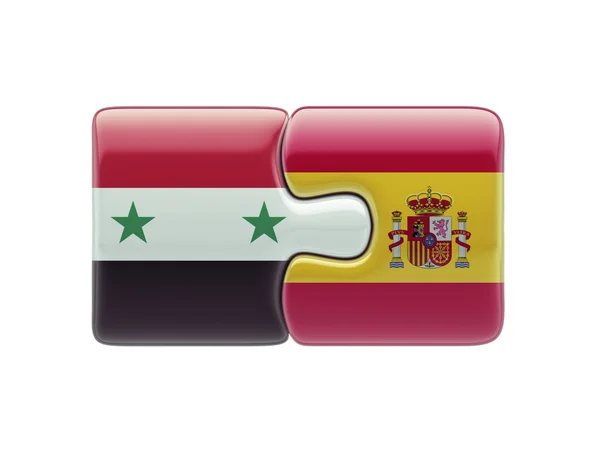 Syria Spain  Puzzle Concept — Stock Photo, Image