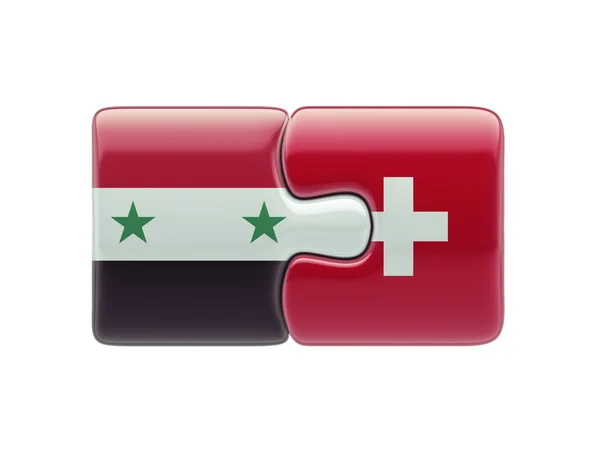 Syrië Zwitserland puzzel Concept — Stockfoto