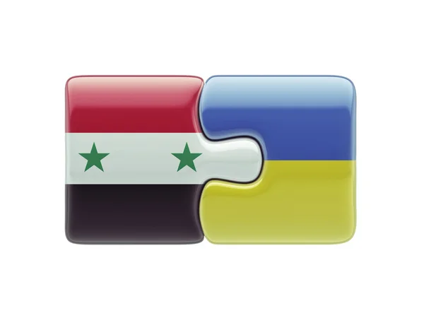 Síria Ucrânia Puzzle Concept — Fotografia de Stock
