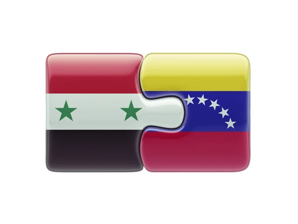 Syrië Venezuela puzzel Concept — Stockfoto