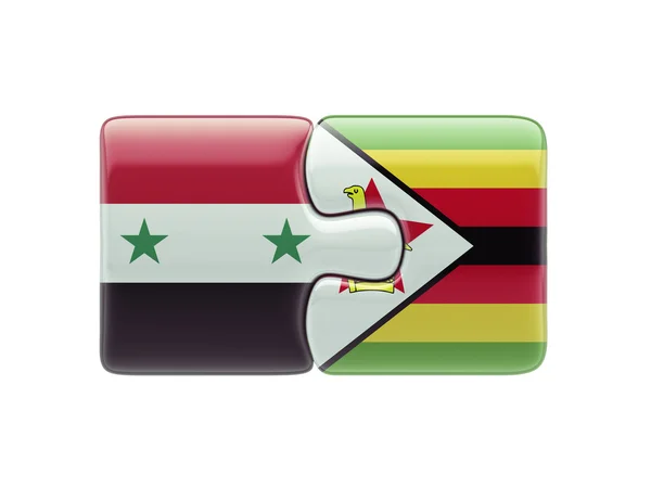 Siria Zimbabwe Puzzle Concepto —  Fotos de Stock