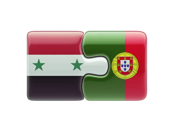 Síria Portugal Puzzle Concept — Fotografia de Stock