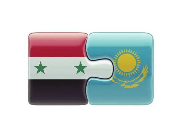 Syria Kazachstan logiczne pojęcia — Zdjęcie stockowe