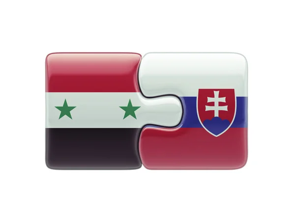 Syrië Slowakije puzzel Concept — Stockfoto