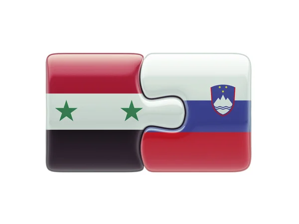 Síria Eslovénia Puzzle Concept — Fotografia de Stock