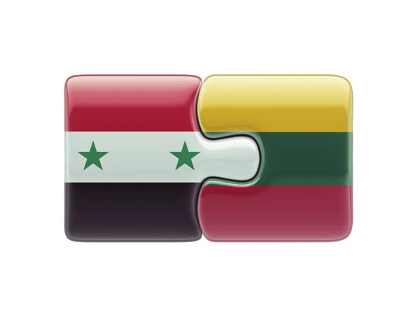 Síria Lituânia Puzzle Concept — Fotografia de Stock