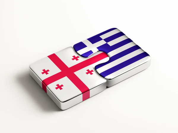 希腊格鲁吉亚拼图概念 — 图库照片