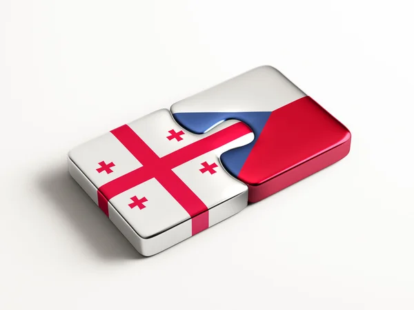 Republika Czeska Georgia Puzzle koncepcja — Zdjęcie stockowe